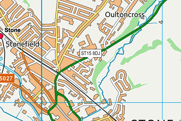 ST15 8DJ map - OS VectorMap District (Ordnance Survey)