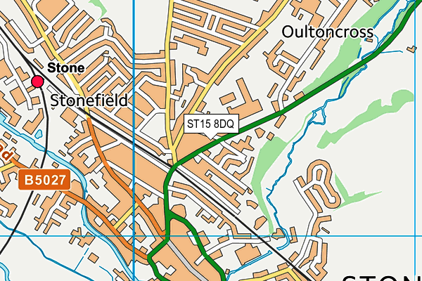 ST15 8DQ map - OS VectorMap District (Ordnance Survey)