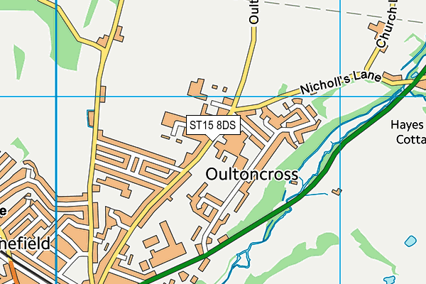 ST15 8DS map - OS VectorMap District (Ordnance Survey)