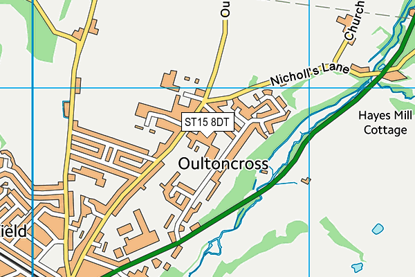 Alleyne's Academy map (ST15 8DT) - OS VectorMap District (Ordnance Survey)