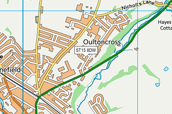 ST15 8DW map - OS VectorMap District (Ordnance Survey)