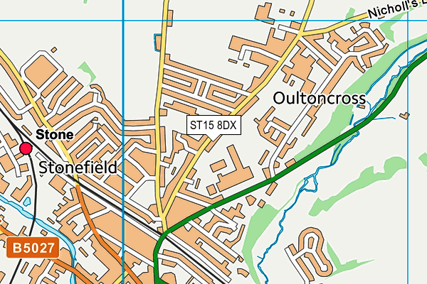 ST15 8DX map - OS VectorMap District (Ordnance Survey)