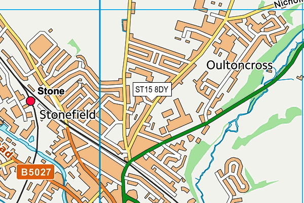 ST15 8DY map - OS VectorMap District (Ordnance Survey)
