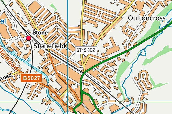 ST15 8DZ map - OS VectorMap District (Ordnance Survey)