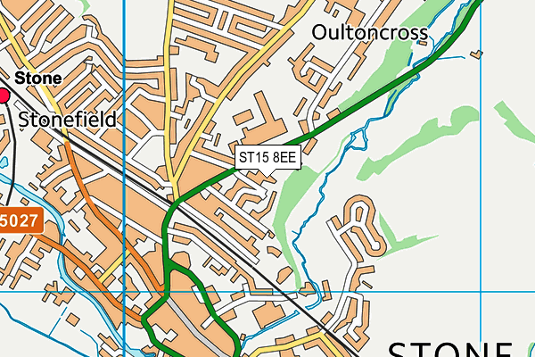 ST15 8EE map - OS VectorMap District (Ordnance Survey)