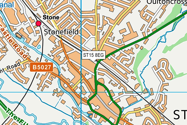 ST15 8EG map - OS VectorMap District (Ordnance Survey)