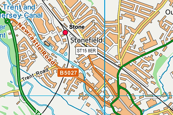 ST15 8ER map - OS VectorMap District (Ordnance Survey)