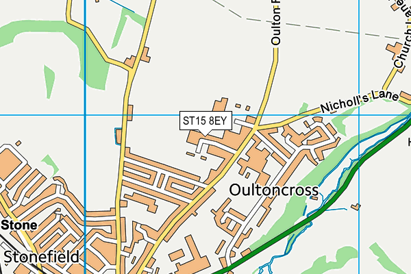 ST15 8EY map - OS VectorMap District (Ordnance Survey)