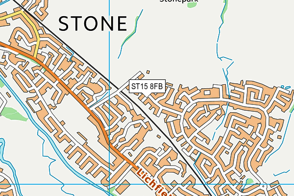 ST15 8FB map - OS VectorMap District (Ordnance Survey)