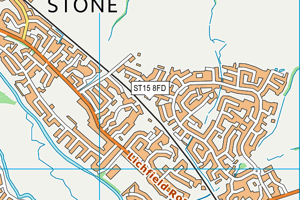 ST15 8FD map - OS VectorMap District (Ordnance Survey)