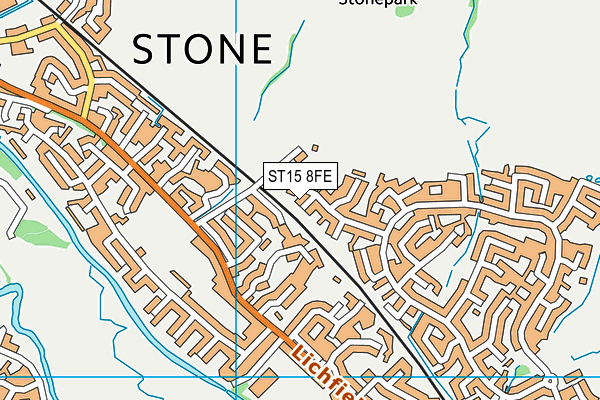 ST15 8FE map - OS VectorMap District (Ordnance Survey)