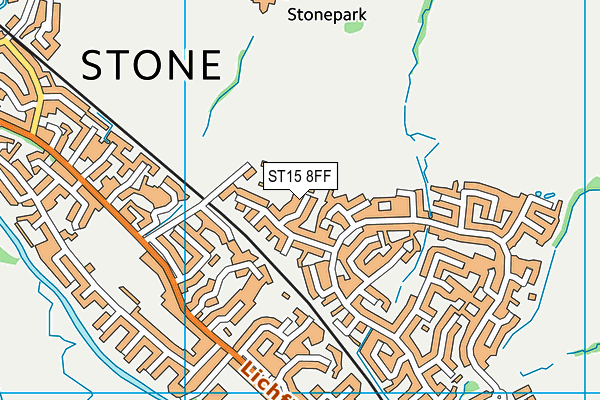 ST15 8FF map - OS VectorMap District (Ordnance Survey)