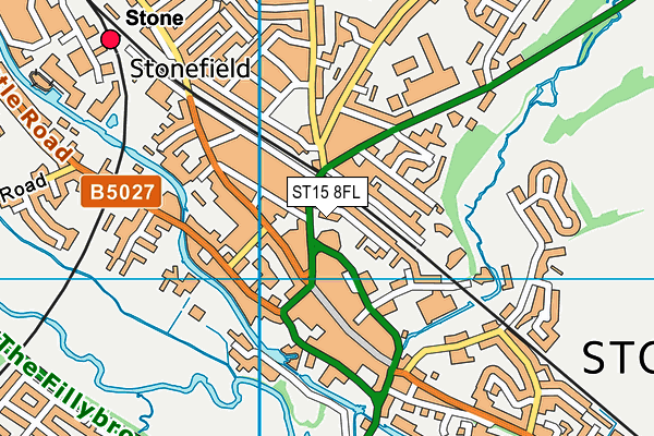 ST15 8FL map - OS VectorMap District (Ordnance Survey)