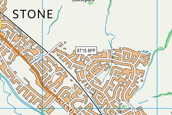ST15 8FP map - OS VectorMap District (Ordnance Survey)