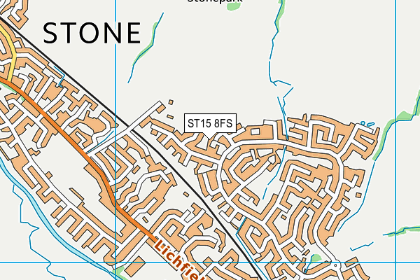 ST15 8FS map - OS VectorMap District (Ordnance Survey)