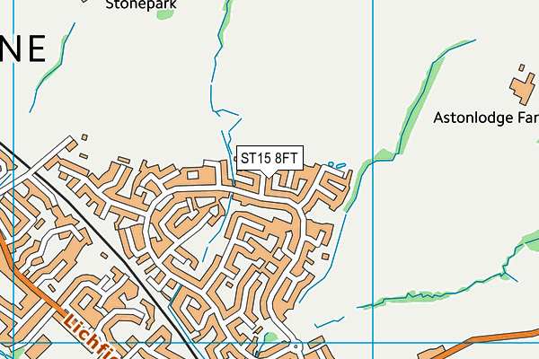 ST15 8FT map - OS VectorMap District (Ordnance Survey)