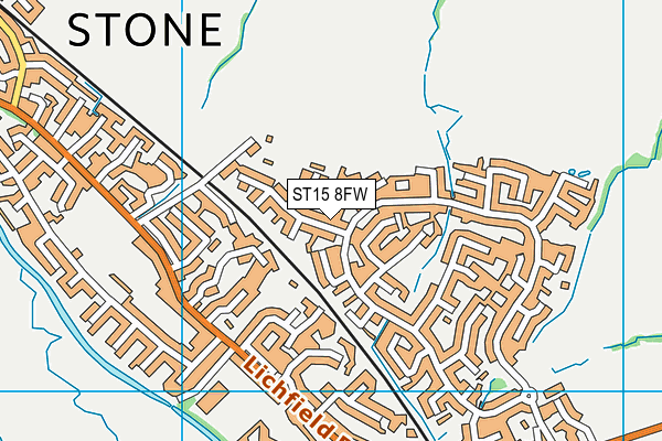 ST15 8FW map - OS VectorMap District (Ordnance Survey)