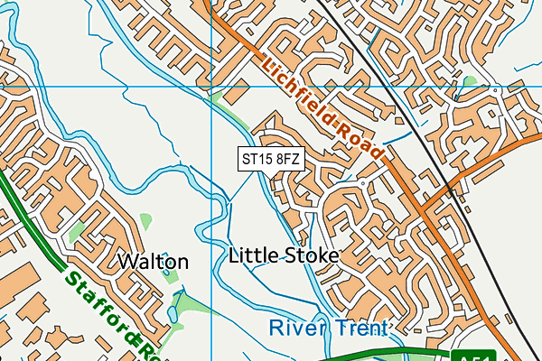 ST15 8FZ map - OS VectorMap District (Ordnance Survey)