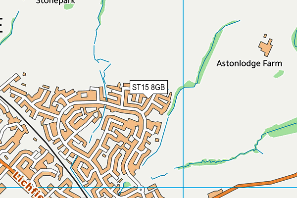 ST15 8GB map - OS VectorMap District (Ordnance Survey)