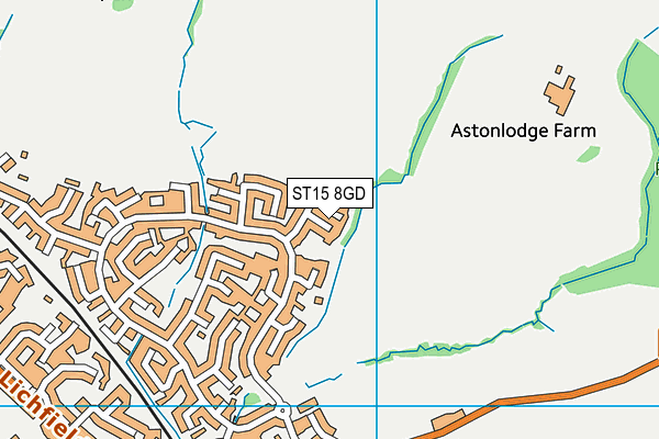 ST15 8GD map - OS VectorMap District (Ordnance Survey)