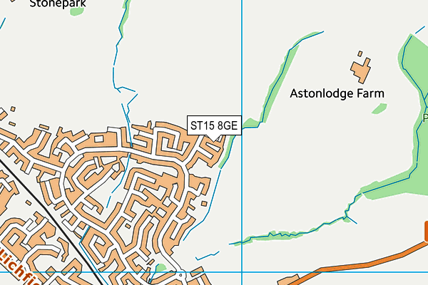 ST15 8GE map - OS VectorMap District (Ordnance Survey)