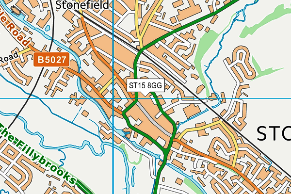 ST15 8GG map - OS VectorMap District (Ordnance Survey)