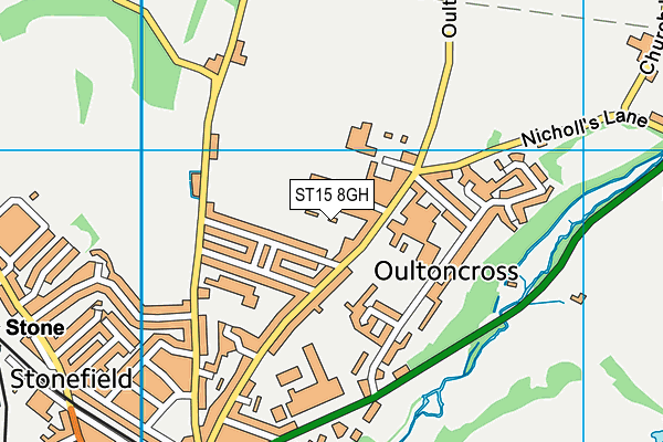 ST15 8GH map - OS VectorMap District (Ordnance Survey)