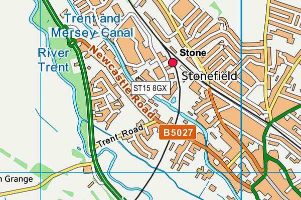 ST15 8GX map - OS VectorMap District (Ordnance Survey)