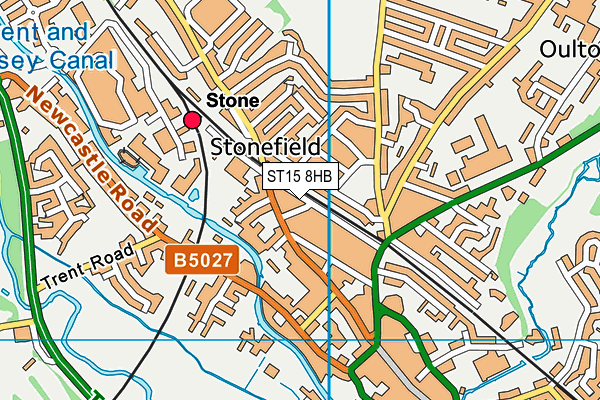 ST15 8HB map - OS VectorMap District (Ordnance Survey)