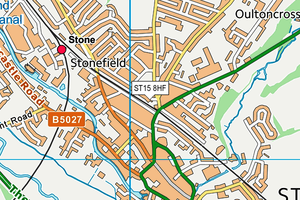 ST15 8HF map - OS VectorMap District (Ordnance Survey)