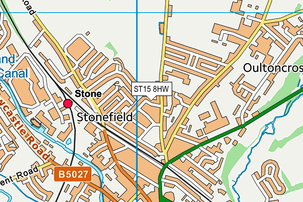 ST15 8HW map - OS VectorMap District (Ordnance Survey)