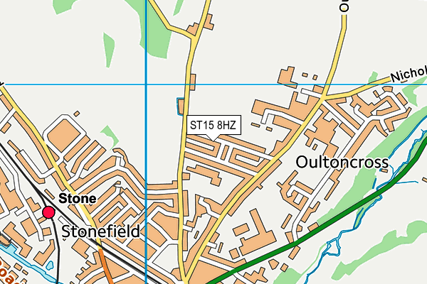ST15 8HZ map - OS VectorMap District (Ordnance Survey)