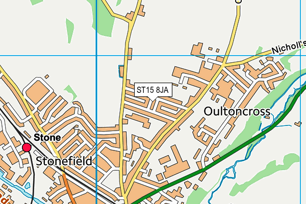 ST15 8JA map - OS VectorMap District (Ordnance Survey)