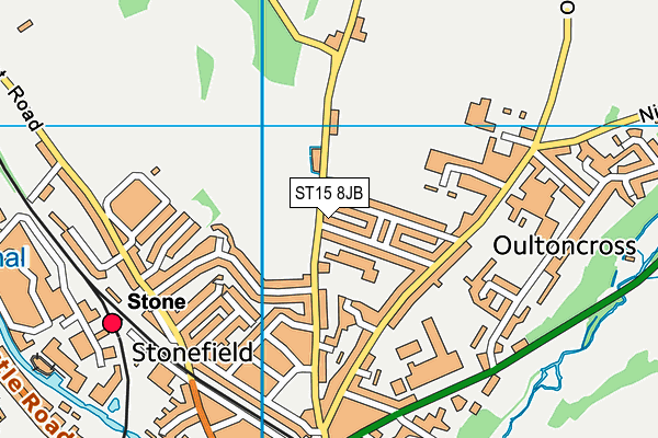 ST15 8JB map - OS VectorMap District (Ordnance Survey)