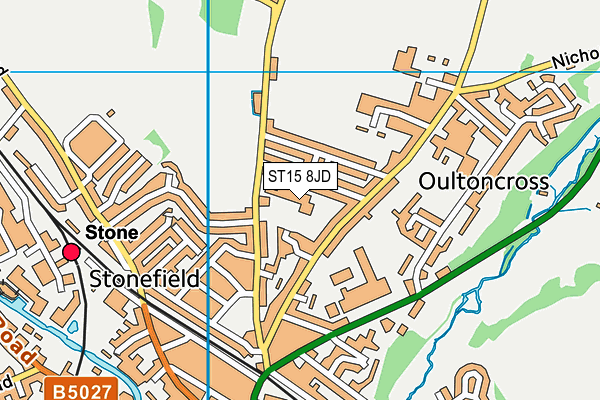 ST15 8JD map - OS VectorMap District (Ordnance Survey)