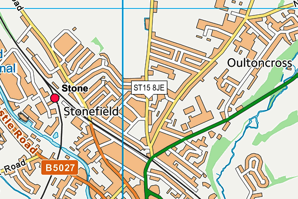 ST15 8JE map - OS VectorMap District (Ordnance Survey)