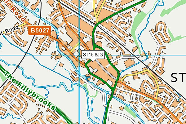 ST15 8JG map - OS VectorMap District (Ordnance Survey)