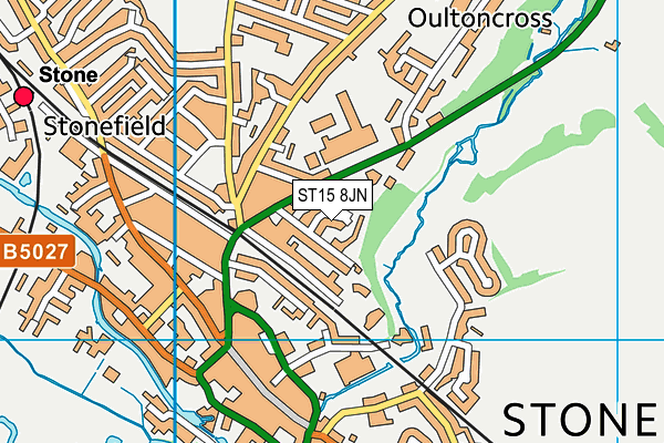 ST15 8JN map - OS VectorMap District (Ordnance Survey)