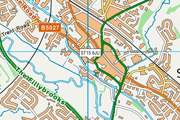 ST15 8JU map - OS VectorMap District (Ordnance Survey)