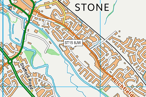 ST15 8JW map - OS VectorMap District (Ordnance Survey)