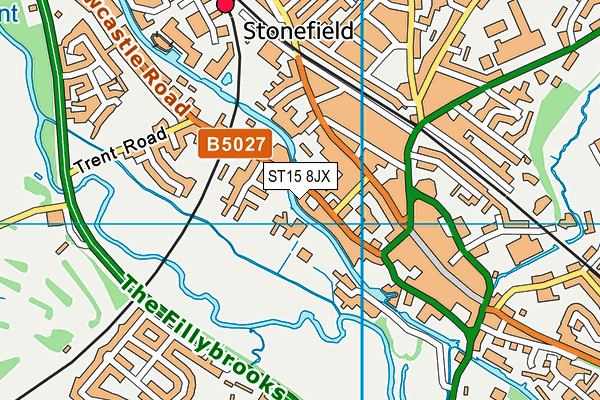 ST15 8JX map - OS VectorMap District (Ordnance Survey)