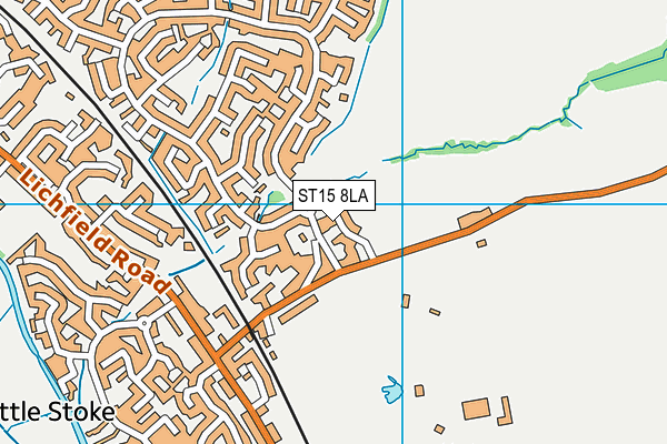 ST15 8LA map - OS VectorMap District (Ordnance Survey)