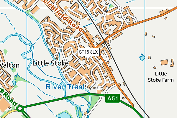 ST15 8LX map - OS VectorMap District (Ordnance Survey)