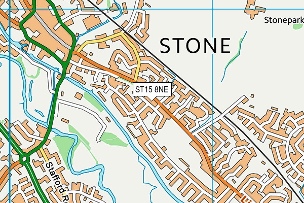 ST15 8NE map - OS VectorMap District (Ordnance Survey)