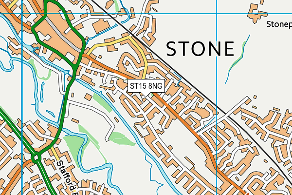 ST15 8NG map - OS VectorMap District (Ordnance Survey)