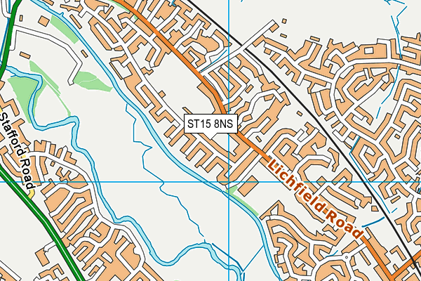 ST15 8NS map - OS VectorMap District (Ordnance Survey)