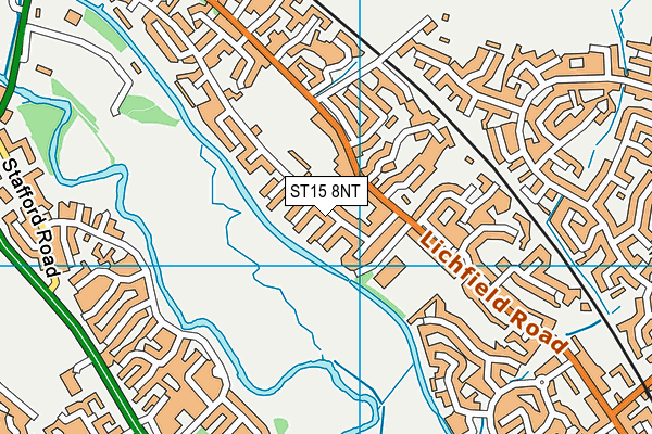 ST15 8NT map - OS VectorMap District (Ordnance Survey)