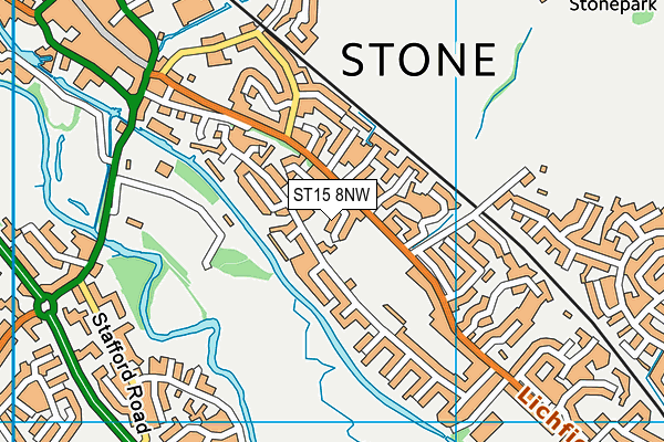 ST15 8NW map - OS VectorMap District (Ordnance Survey)