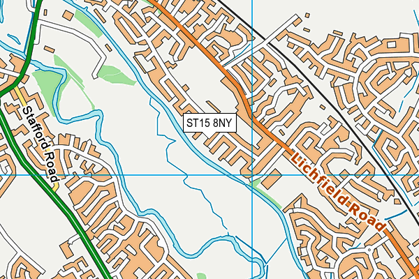 ST15 8NY map - OS VectorMap District (Ordnance Survey)