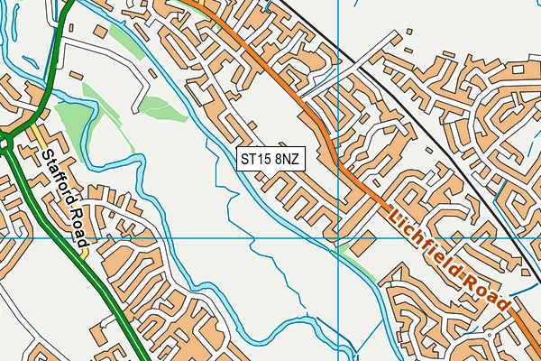 ST15 8NZ map - OS VectorMap District (Ordnance Survey)